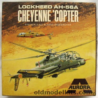 Aurora 1/72 AH-56A Cheyenne Helicopter Big A Square Box Issue, 502-130 plastic model kit